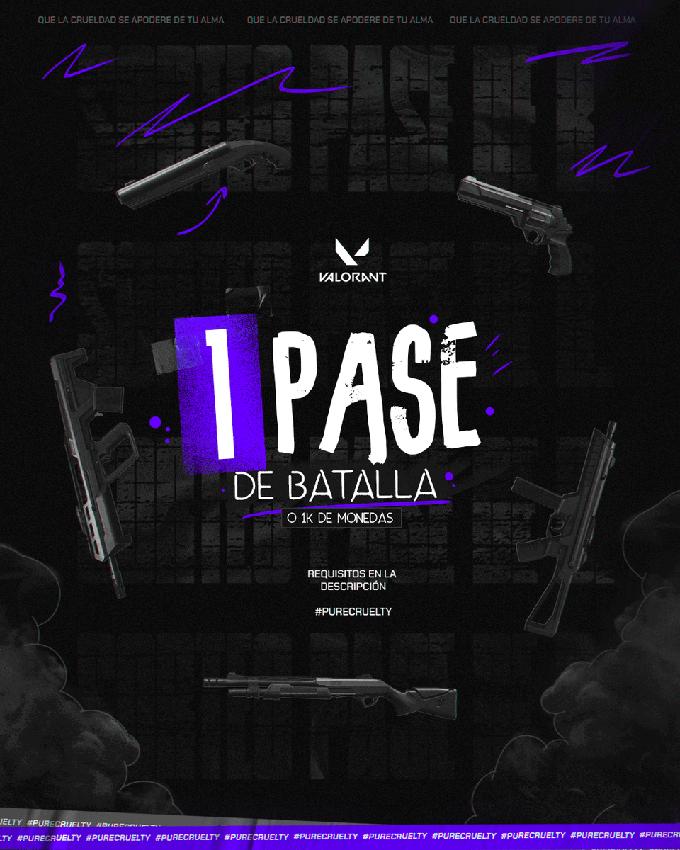6LeoneL9's tweet photo. Sorteo de 1 BattlePass o 1k VP " a elección"
se escogerá al ganador en 36Hrs . . .

Requisitos:
- Seguir a @ryuxz_  y @releteed 
- Mencionar a 2 Amigos! @ 💜
- Dar  rt🔁 y Like ❤️

Suerte a TODOS!!!

#VALORANT  #VALORANTMasters  #VCTLatam  #VCT  #PureCruelty https://t.co/gq2jSHyZL8