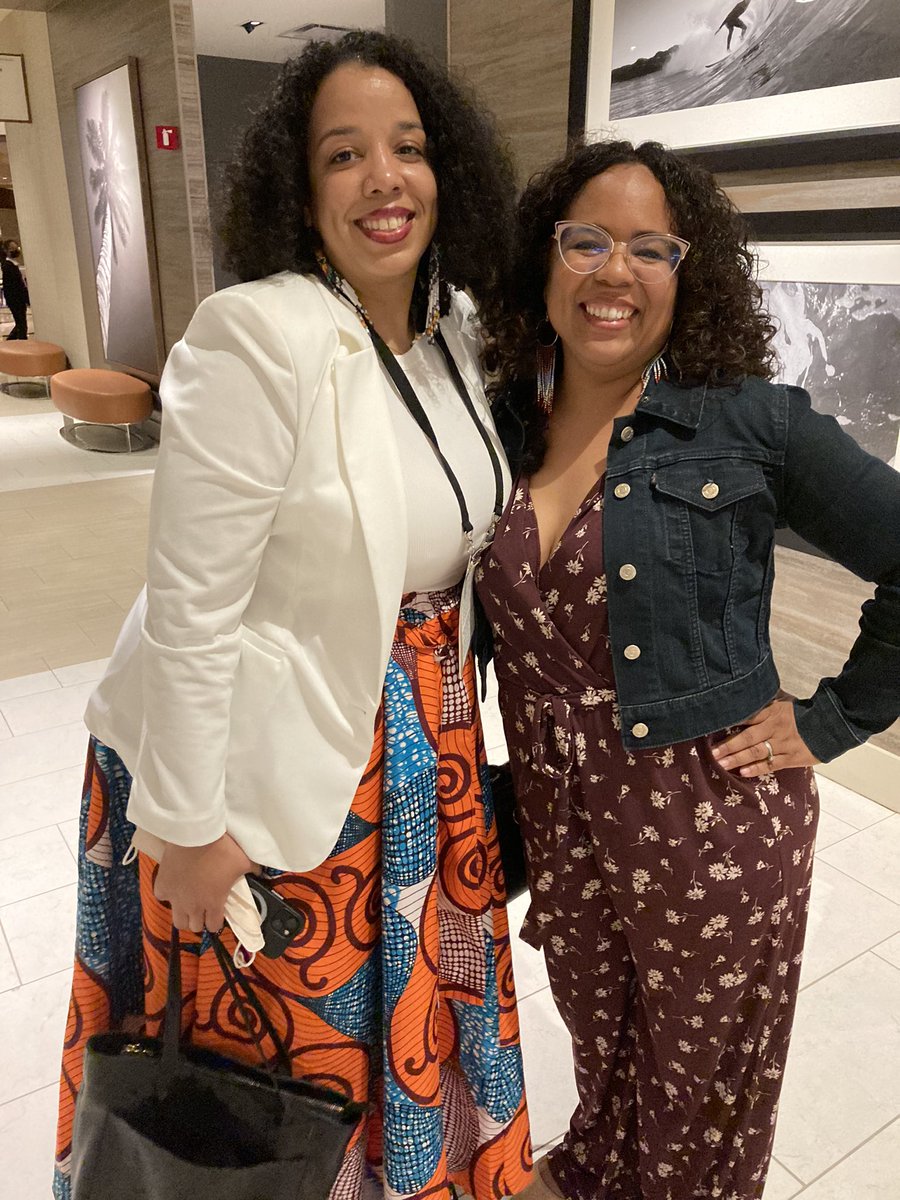 ProfMorganPhD's tweet photo. The best part of AERA is being in community with senior scholars that I admire and respect! Mentors. @mildredboveda and Jason Laker #AERA2022 https://t.co/qkuRx2Owt3