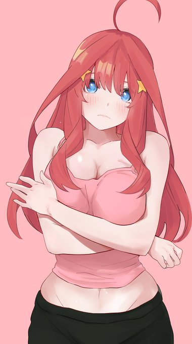 おばけさんがTwitterに投稿した中野五月(五等分の花嫁)のイラスト。