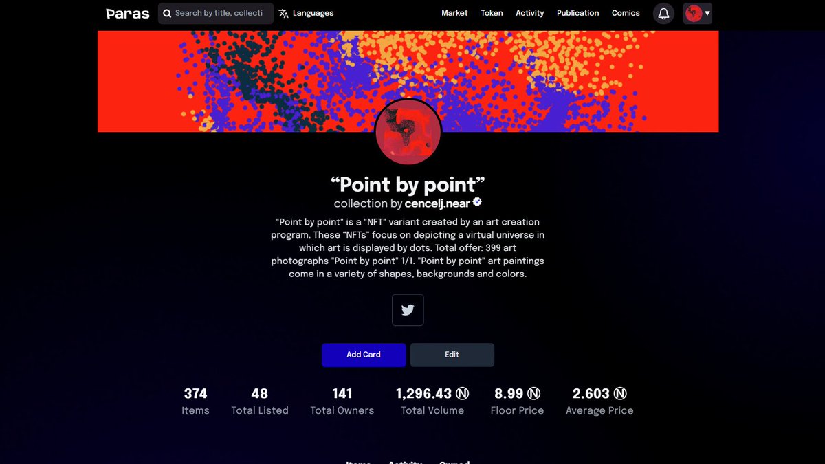 tino_near's tweet photo. You are all responsible for that. Thank you for that. Over 80% of the entire "Point by point" collection was sold in three days, thank you to heaven !!!🙂😊😍 https://t.co/xxGd5QWtDF