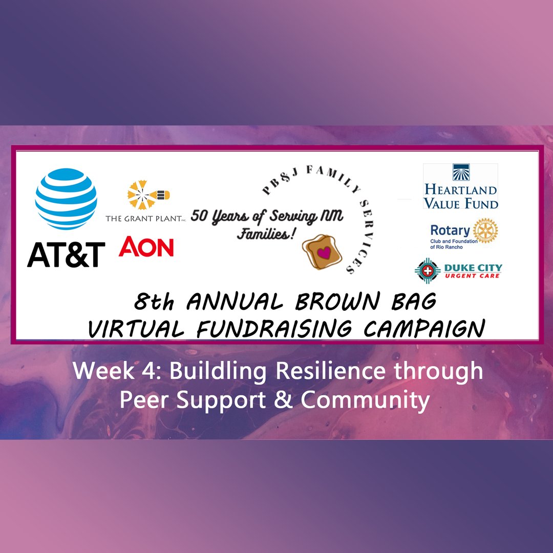 Tomorrow we begin the final week of the #BrownBag! We will hear stories about how PB&J programs help build resilience through peer support and learn about our new program Children’s Support Group. We also hear from Angie Vachio, one of the Founders of PB&J.#virtualfundraiser