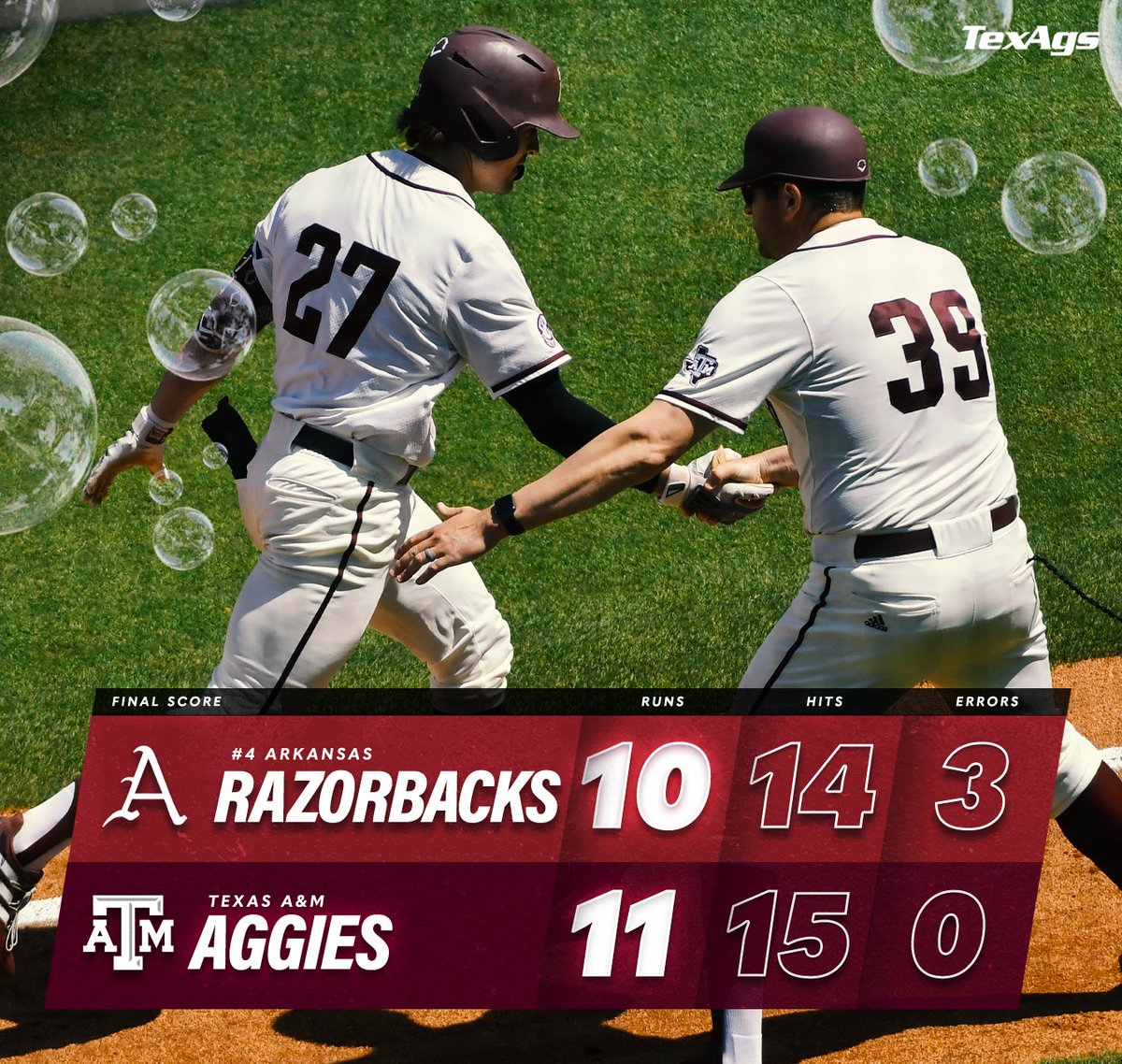 TexAgs (@texags) on Twitter photo Pringles > Pork
Another series win over a ranked team for <a href="/CoachSchloss/">Jim Schlossnagle</a> and the Aggies 👍 #GigEm Pringles > Pork
Another series win over a ranked team for <a href="/CoachSchloss/">Jim Schlossnagle</a> and the Aggies 👍 #GigEm