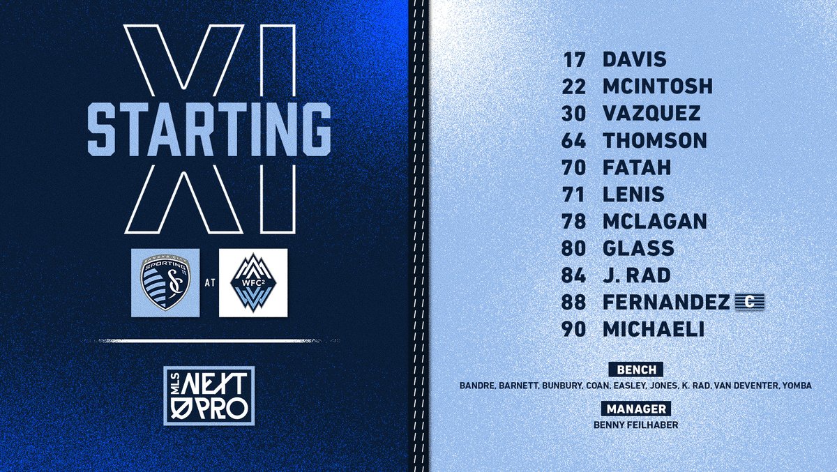 SportingKCII's tweet photo. Tonight's XI vs. Whitecaps FC 2.

Cade Thomson and Guy Michaeli are set to make their SKC II debuts!

#WFC2vSKC // #SportingKC https://t.co/ndhBzUigPH
