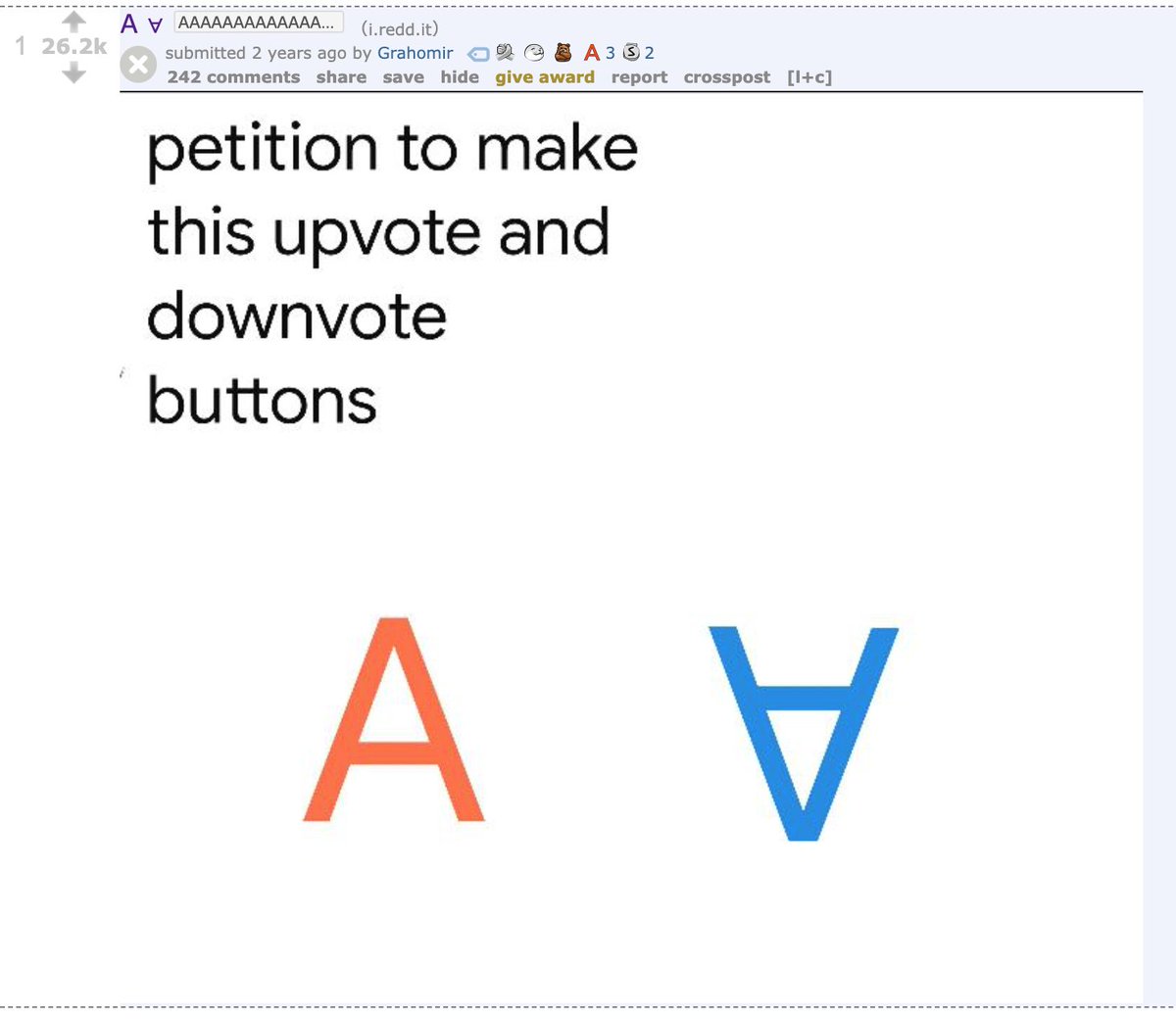 EverySubreddit's tweet photo. Every Single Subreddit #7

r//AAAAAAAAAAAAAAAAA

Subs: 329,171

Top post: A ∀ (26.2k upvotes) 

#AAAAAAAAAAAAAAAAA #everysinglesubreddit #reddit #aa #aaa https://t.co/2LVbL4hblk