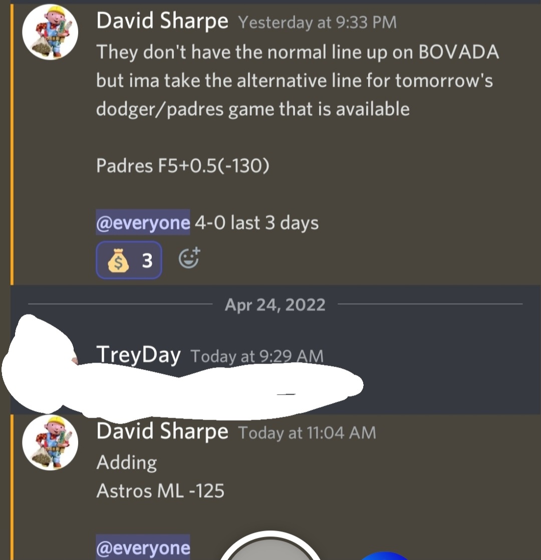 SharpiesBets's tweet photo. Well the streak comes to an abrupt end.. 1-1 today 

PadresF5+0.5(-120)🚫
AstrosML(-125)💰

#MLB #MLBBets #FreePicks #Wash #SoSo #Push #IsITMonday https://t.co/C1buDF825m