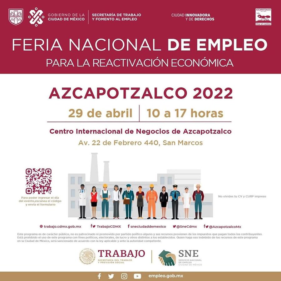 pestaña pasar por alto Intervenir Trabajo CDMX: fechas, registro y vacantes en la Feria del Empleo en  Azcapotzalco - AS México