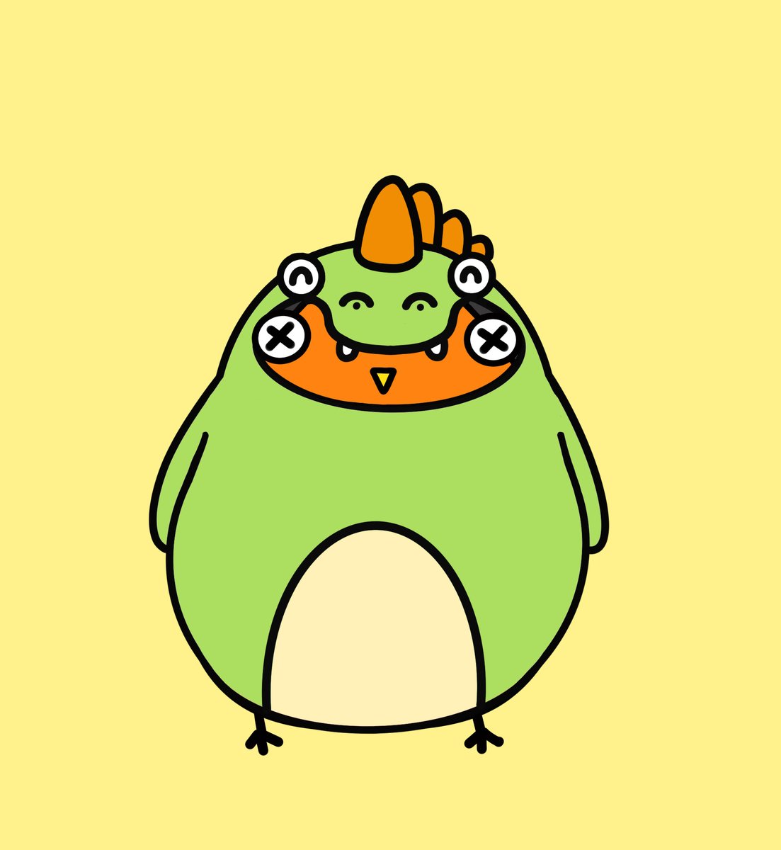 Kept my promise in the @ChubbyKaijuDAO spaces last week to create a Chubby Kaiju inspired Chonky Chkn - excited to see who will mint this bad boy! 🐲