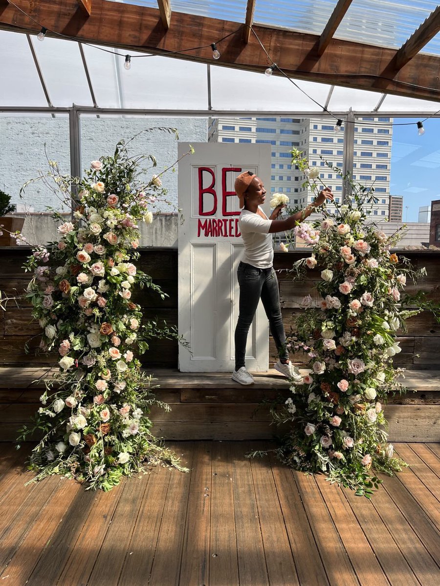 Finishing touches on an #floralinstallation at Porta w/ A Petal to Pedal.