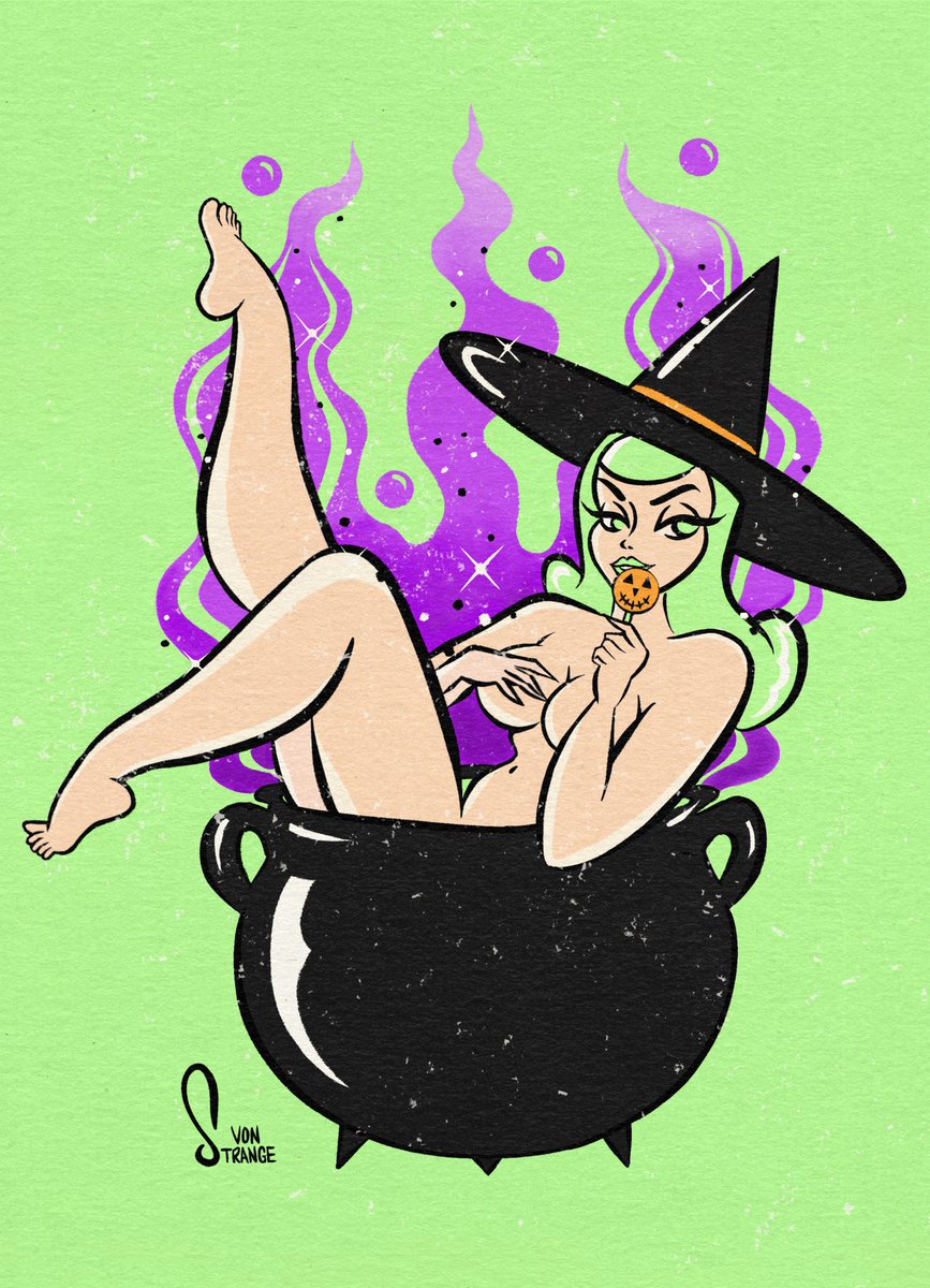 vonstrange_'s tweet photo. Every day is Halloween 🎃💚 #witch #pinup #witchpinup #pinupart #spookybabe #spookyart #darkart #vonstrangeart #witchy #witchywoman #ghoul #ghoulsnightout https://t.co/NC1KKEdd1r