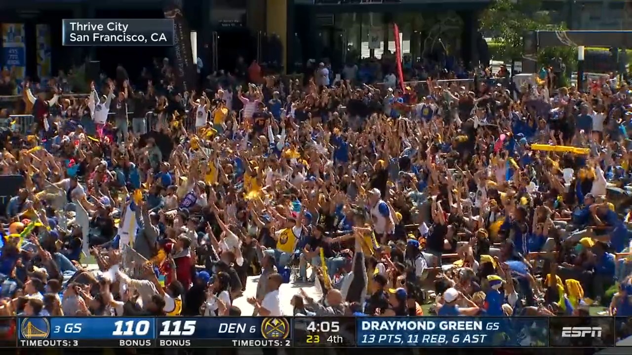 Warriors on NBCS on Twitter "Dubs fans have Thrive City rocking back