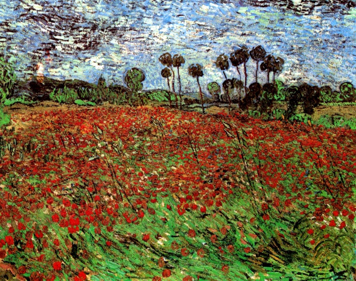 Campo con amapolas, 1890, Vincent Van Gogh