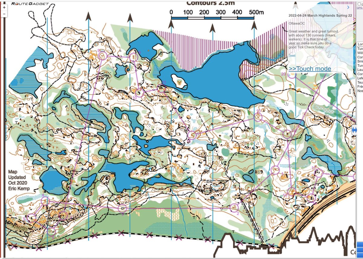 Loads of people out today for our March Highlands event! Results are up on the website and RouteGadget is ready to go ottawaoc.ca/index.php/reso… Don't forget to do a Tick Check - it's that time of year.