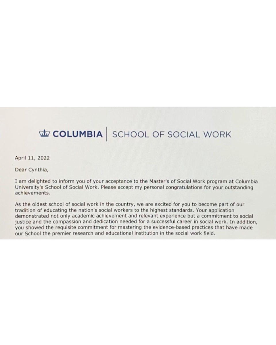 ✨BIG NEWS✨
As a first-generation Latina, I always knew I wanted to go to grad school, but never in a million years did I think I would get accepted into an IVY LEAGUE. 
Roar, Lion, Roar. SEE YALL IN NEW YORK!!!!
#columbia2023