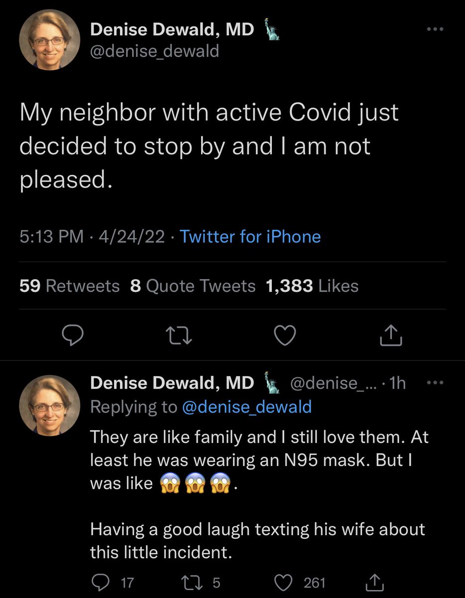 HAHAH. we had a good laugh but I made sure to put those MF'ers on notice that if I get covid I WILL sue their ass for attempted murder.