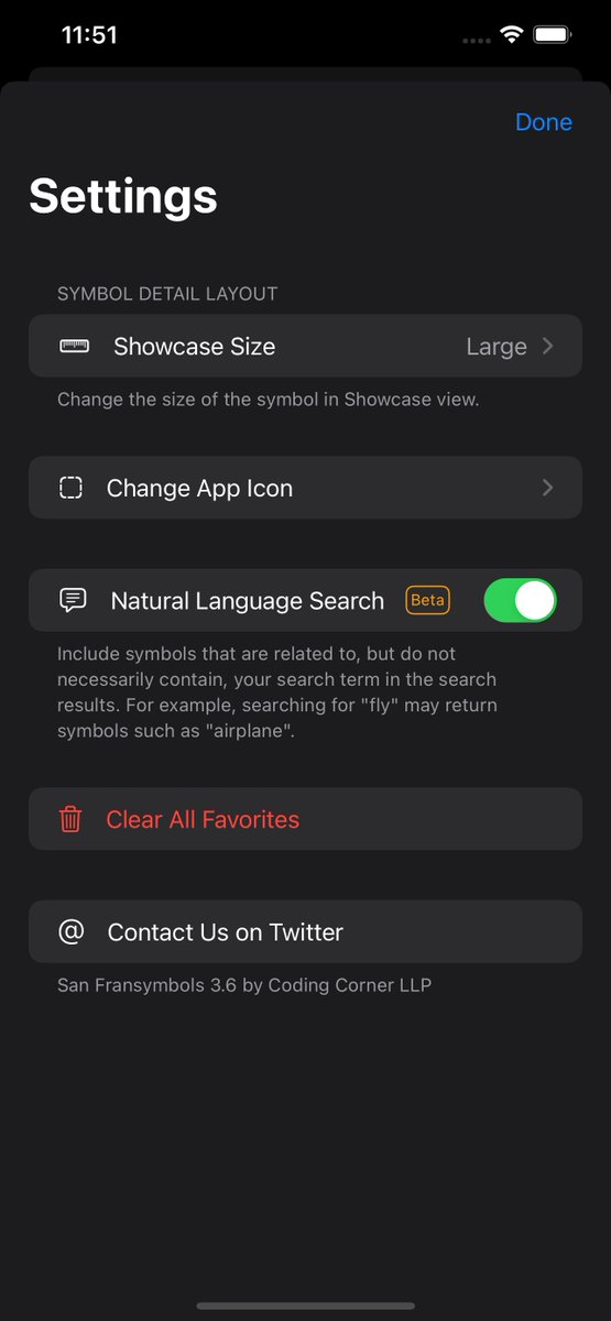 CodingCornerLLP's tweet photo. 5. Revamped settings, including a new setting to change the size of the symbol in Showcase view 📏 https://t.co/KIE2zNtoEQ