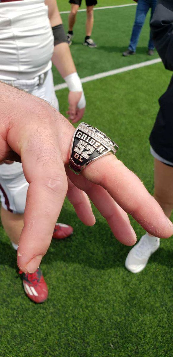 CoachJGrider's tweet photo. What a great day to be a Thresher.  Spring Game 2022 in the books and the guys received their 2021 KCAC Championship Rings. https://t.co/z5EtpsYUsw