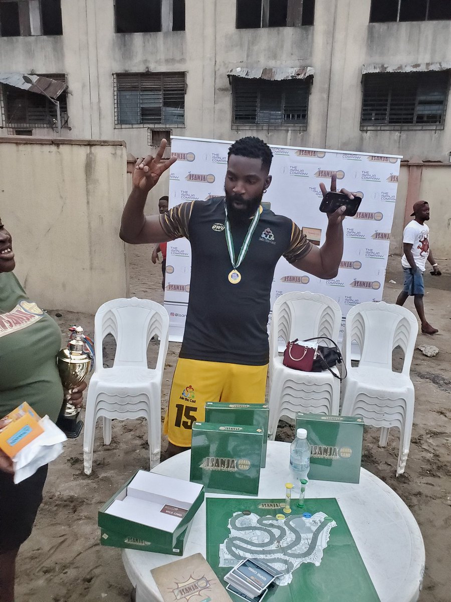 Isanjaboardgame's tweet photo. All Games and Fun @ #jointhecast Malaria Football Initiative. 
MOST Valuable Player @esodike__  at the ISANJA Board Game Stand https://t.co/Q8ZmCDxVxb