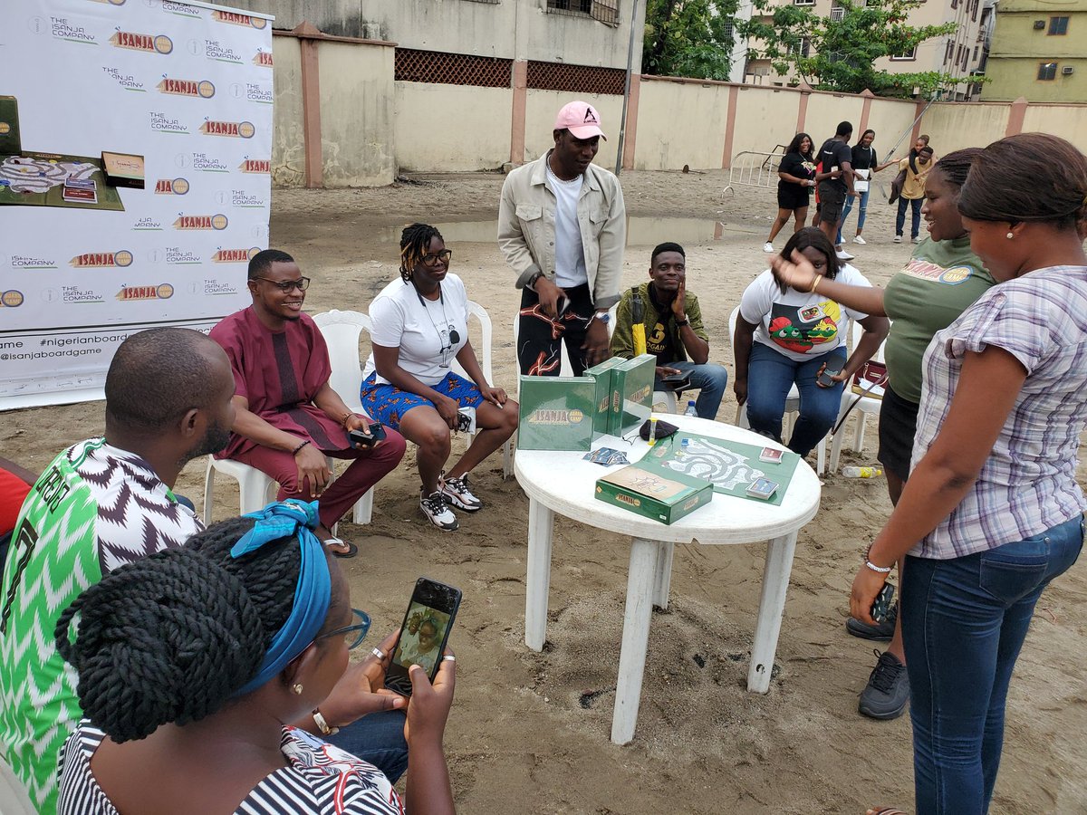 Isanjaboardgame's tweet photo. Never a dull moment with ISANJA BOARD GAME @@JOINTHECAST Malaria football Initiative Initiative #jointhecast #isanja #isanjaboardgame #nigerianboardgame #gamenight #boardgame https://t.co/BiVCNMXE4H