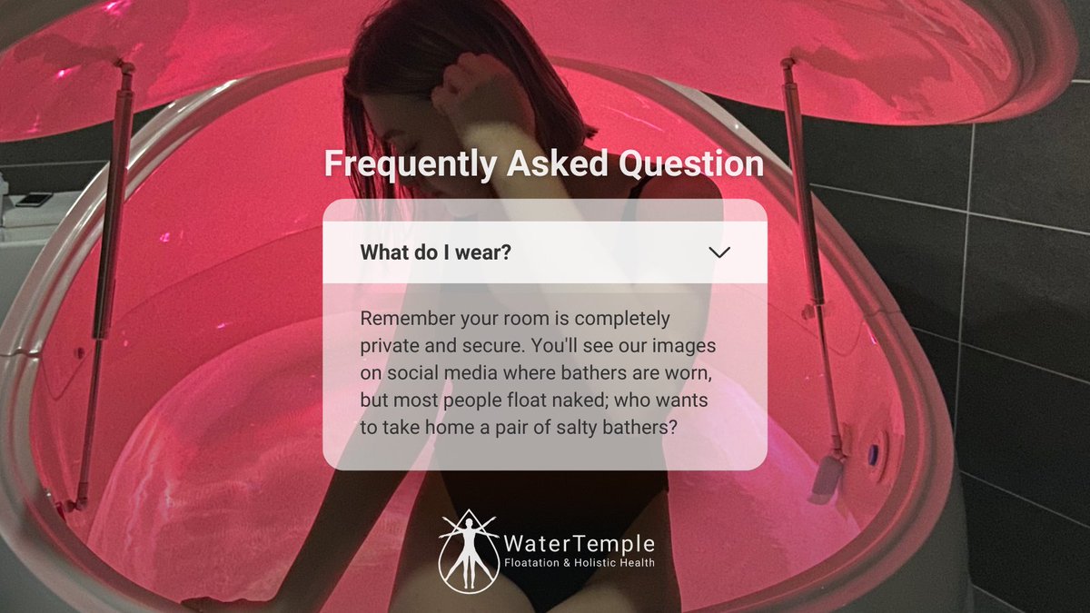 watertempleau's tweet photo. ๐๐ฟ๐ฒ๐พ๐๐ฒ๐ป๐๐น๐ ๐๐๐ธ๐ฒ๐ฑ ๐ค๐๐ฒ๐๐๐ถ๐ผ๐ป๐: ๐ช๐ต๐ฎ๐ ๐ฑ๐ผ ๐ ๐๐ฒ๐ฎ๐ฟ?
Remember your room is entirely private and secure. You'll see our images on social media where bathers are worn, but most people float naked.
#floatwatertemple #floatnaked #floattherapy #faq https://t.co/XHq4tLZ1ii
