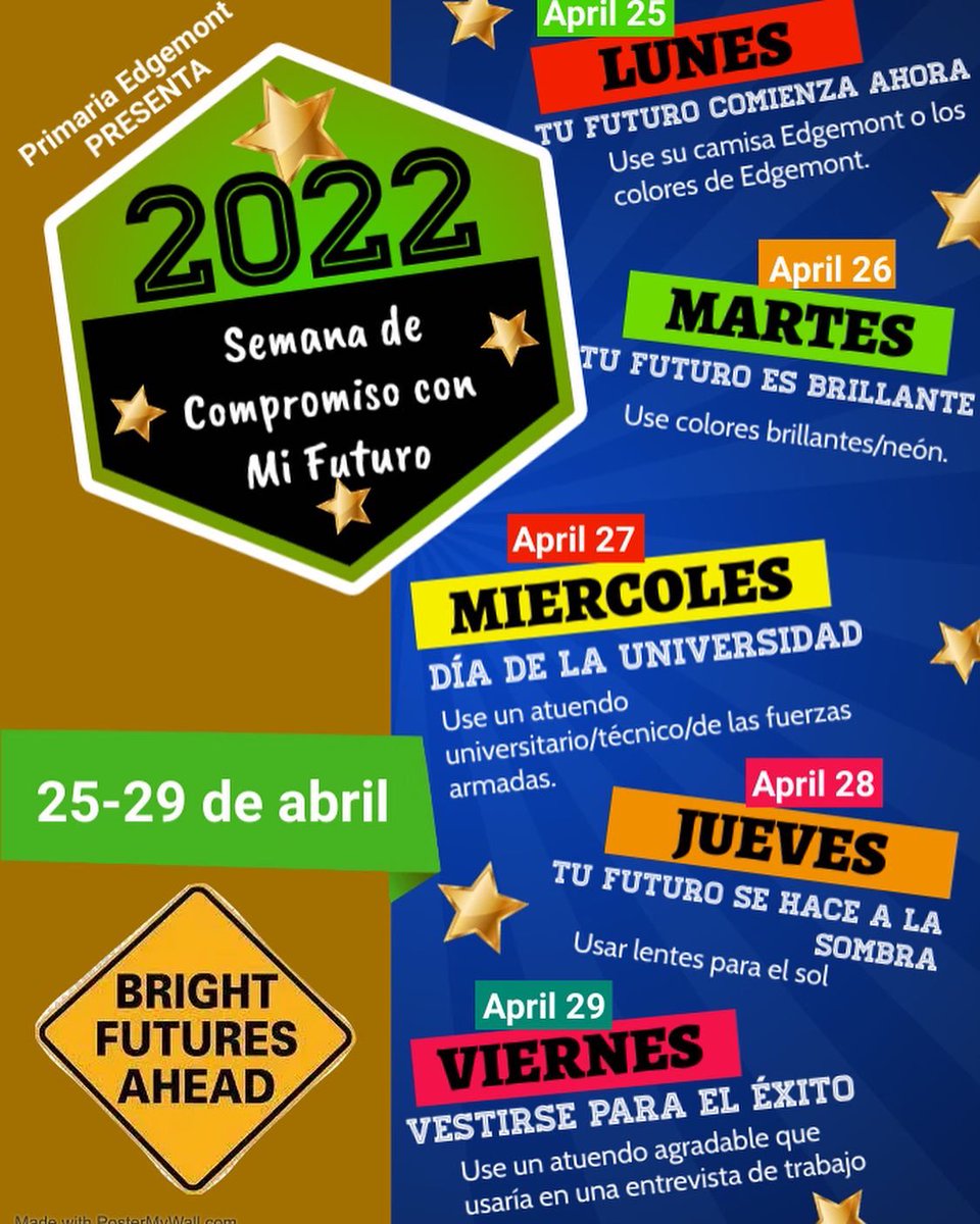 MZ_MurielV's tweet photo. Our Edgemont 🦅 Scholars 👨🏻‍🎓 👩🏻‍🎓 are gearing up for, “Commitment to My Future Week!”  📚 🎓 

Nuestros becarios de Edgemont 🦅 👨🏻‍🎓 👩🏻‍🎓 se están preparando para la "Semana de compromiso con mi futuro". 📚 🎓 https://t.co/t0qmiTHn2m