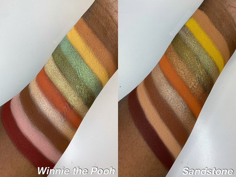 Thanks to <a href="/deandranicoleee/">dεε  †</a> for sharing her swatches and comparisons from #colourpopxwinniethepooh !!

#colourpopcosmetics #colourpopme #colourpopcult instagr.am/p/CcwDQvHLztA/