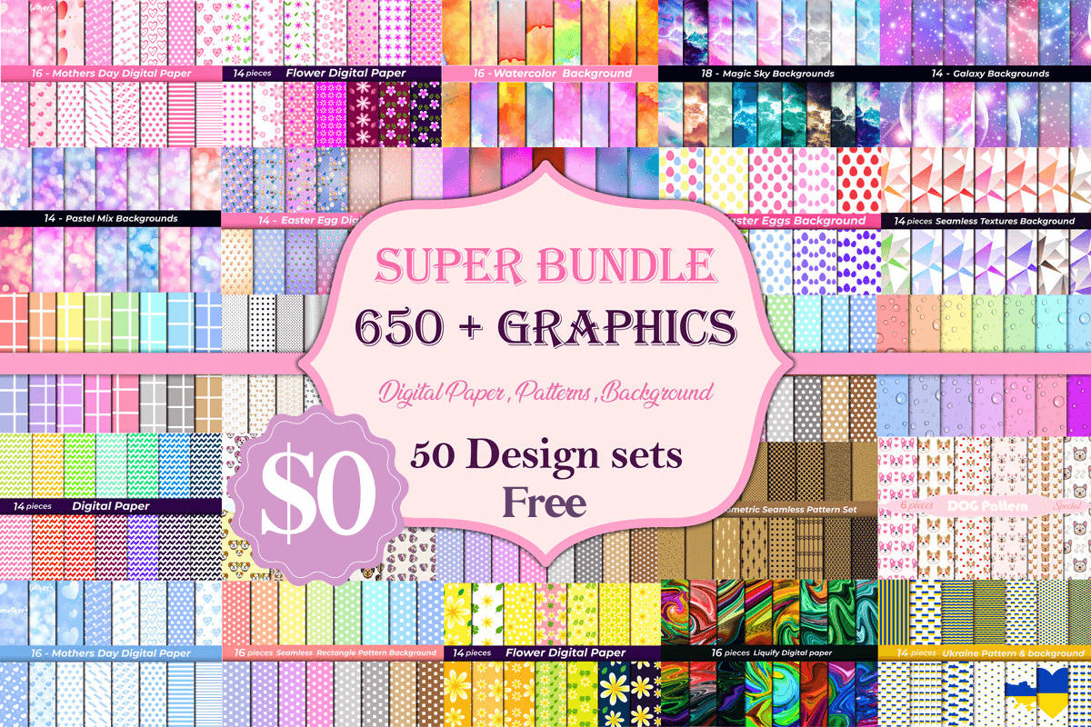 SitesEroo's tweet image. 🥰Super Bundle #Free 650+ Graphics: #PatternPapers #BackgroundPapers #DigitalPapers 
Get them Here:🍒▶️creativefabrica.com/product/super-…