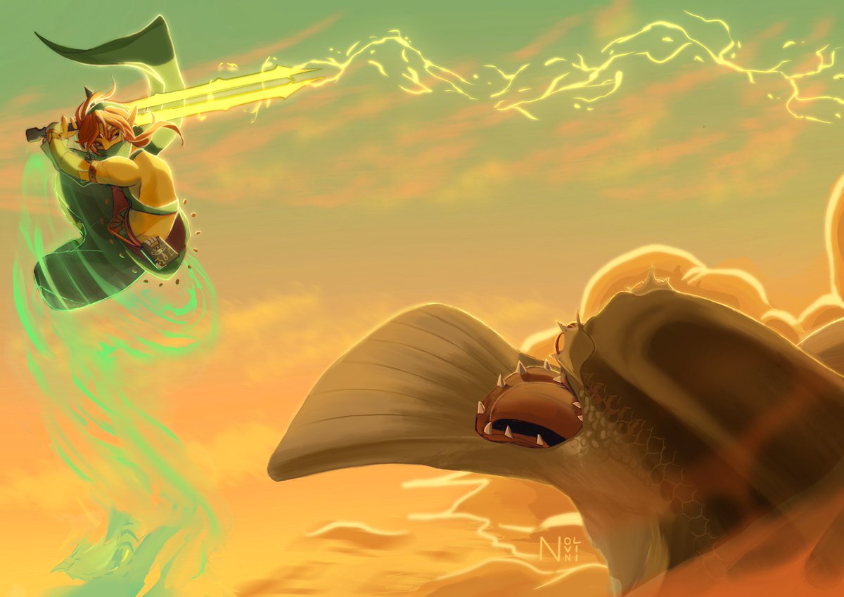 🍃⚡️
Got the pleasure to do my favorite blade for <a href="/LinktoberZine/">Seal The Darkness | donation made 6/9/22!</a>! #zelda #breathofthewild