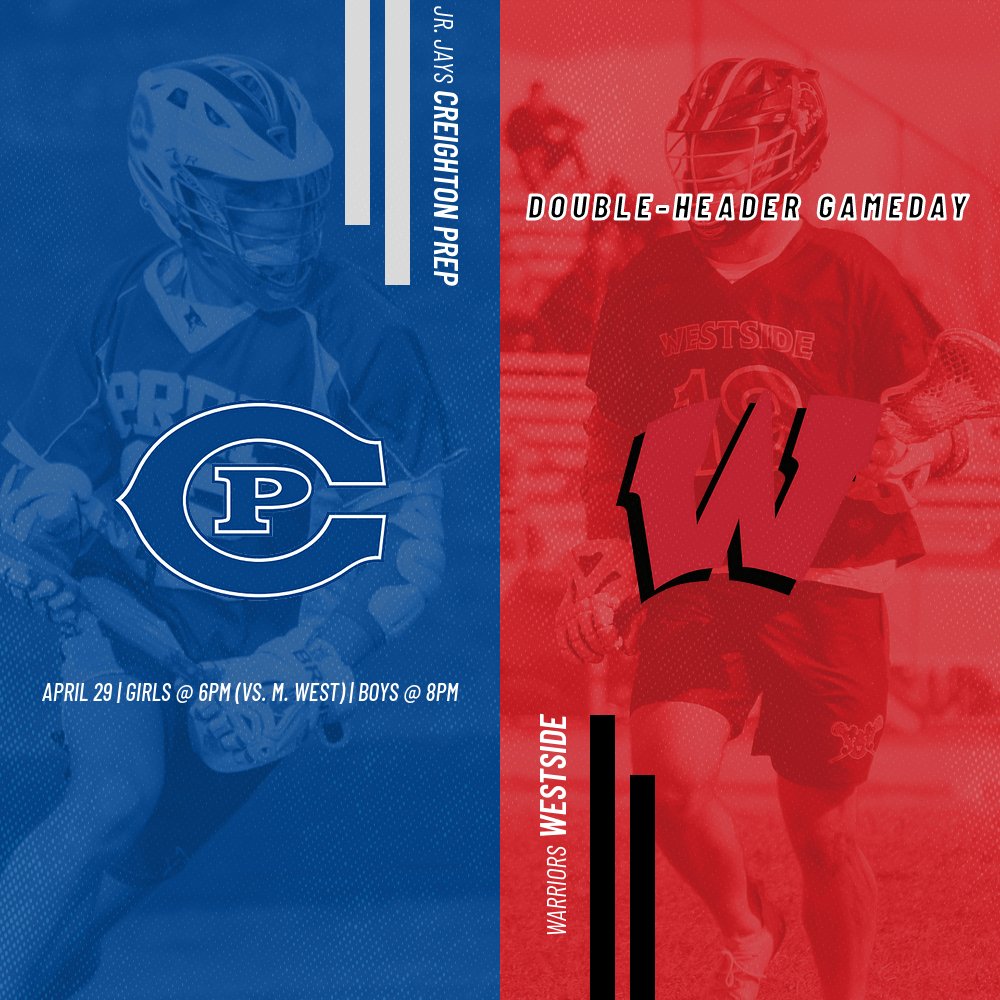 Westside Boy's Lacrosse (@westside_lax) on Twitter photo 🟥⬛️Support our Warriors🥍 for a double-header gameday this week! Lady Warriors (<a href="/WarriorsLAX01/">Westside Girls Lacrosse</a>) will be playing against <a href="/MWGLax/">Millard West Girls Lacrosse</a> before we take the field against <a href="/JrJayLax/">Creighton Prep Lax</a> #Get1 #1TEAM 🟥⬛️Support our Warriors🥍 for a double-header gameday this week! Lady Warriors (<a href="/WarriorsLAX01/">Westside Girls Lacrosse</a>) will be playing against <a href="/MWGLax/">Millard West Girls Lacrosse</a> before we take the field against <a href="/JrJayLax/">Creighton Prep Lax</a> #Get1 #1TEAM