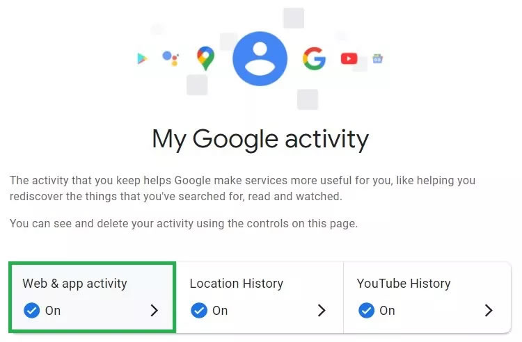 How to completely delete your Google activity > Go to: myactivity.google.com

1- Stop Google from saving your activity (see image)

2- Go to (left panel)  "Delete activity by" > "All Time" > Select all products 

Src: hideandseek.online/privacy/how-to… @HideandSeek_on