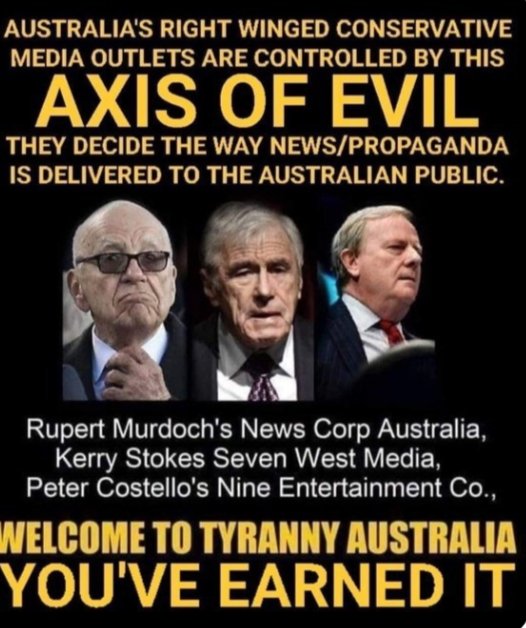 MissPolly62's tweet photo. @mahootna2 @LizzBettZee I totally agree. The majority of the media are propaganda mouthpieces for the LNP. As far as I'm concerned we're now living under an elected dictatorship. Most of the LNP belong in jail. #timwilsonmp #ABCYourBiasIsShowing @ScottMorrisonMP @JoshFrydenberg https://t.co/X2jOZF49tX