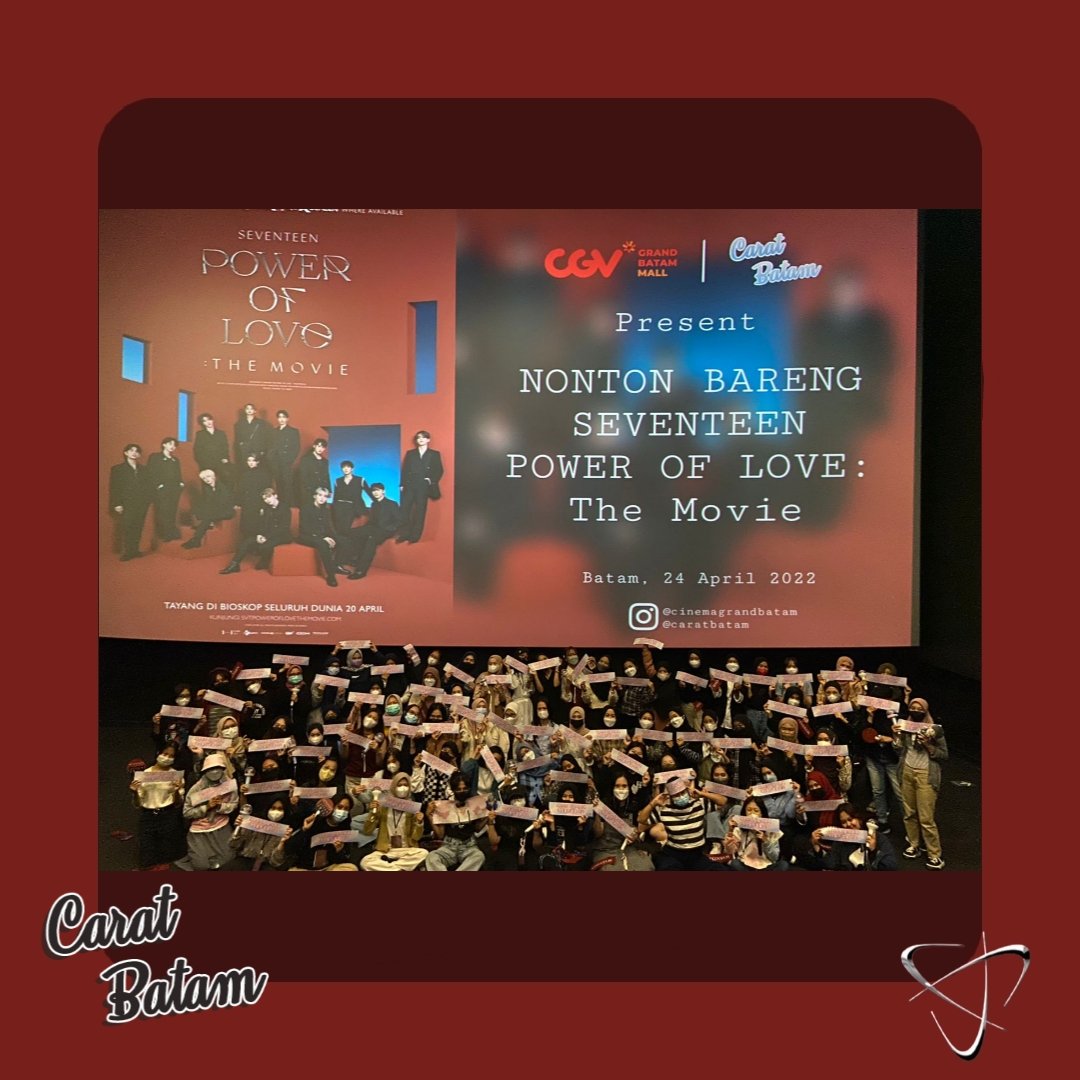 caratbatam's tweet photo. NOBAR SEVENTEEN 'POWER OF LOVE : THE MOVIE' @ CGV Grand Batam 

PHOTO TIME (@17CARATS_INA Handbanner Project ver.) 

#세븐틴 #SEVENTEEN
#세븐틴_파워_오브_러브_더_무비
#SVT_POWER_OF_LOVE_THE_MOVIE #PowerOfLove_TheMovie #PowerOfLove_CaratsINA
@pledis_17 https://t.co/DJ8L8L0GPi