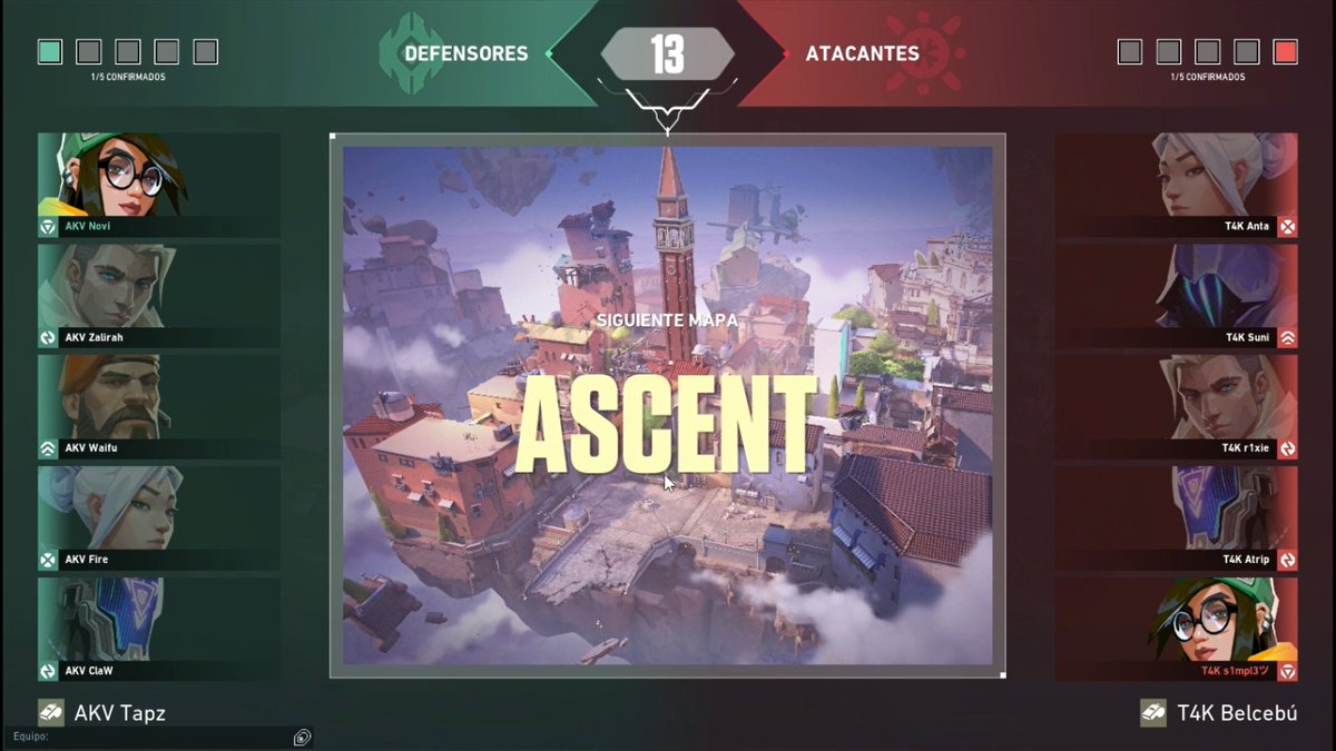 T4KEsports's tweet photo. ¡Primer mapa genteeeee!🤩¡Mira la transmisión en vivo en https://t.co/G3dK1s6K2Z!😎 #GOT4K #BETHEGOLD #LOOKTHESHINE #eSports #VALORANT https://t.co/euFWWjCSaJ