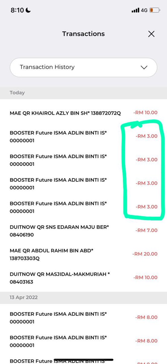 Adlin_AD_'s tweet photo. I will attach another transaction yg lain. Guys please stop using booster for my tabung. And check your transaction everyday. Jgn jadi mcm saya. 😭😭😭please if you can help me spread this one i berterima kasih sangat https://t.co/rHXpA87M3N