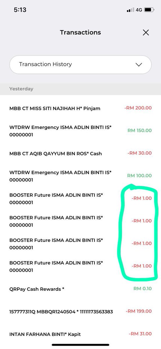 Adlin_AD_'s tweet photo. I will attach another transaction yg lain. Guys please stop using booster for my tabung. And check your transaction everyday. Jgn jadi mcm saya. 😭😭😭please if you can help me spread this one i berterima kasih sangat https://t.co/rHXpA87M3N