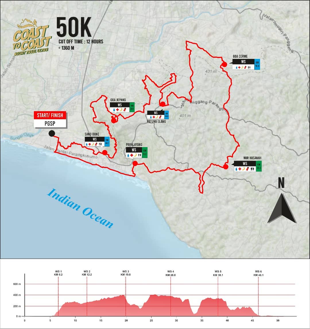 50K - Coast To Coast Night Trail Ultra â€¢ 2022