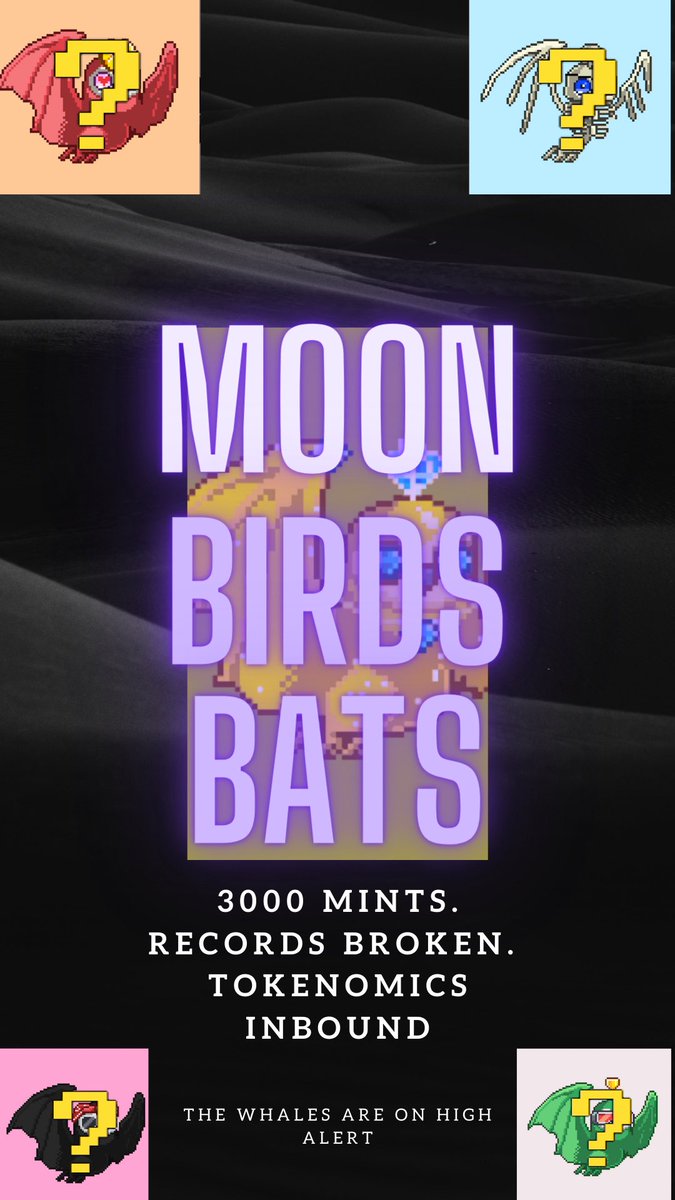 Crypthopea's tweet photo. I’m giving away 1 @Moonbirdsbatz 
If you

🚨Follow + RT + ❤️  this post 🚨
🟢 Follow @Moonbirdsbatz 
🟢 Don’t wait. These are record breaking mint out prices. 300 left.

#eth https://t.co/FoRnowXLcK