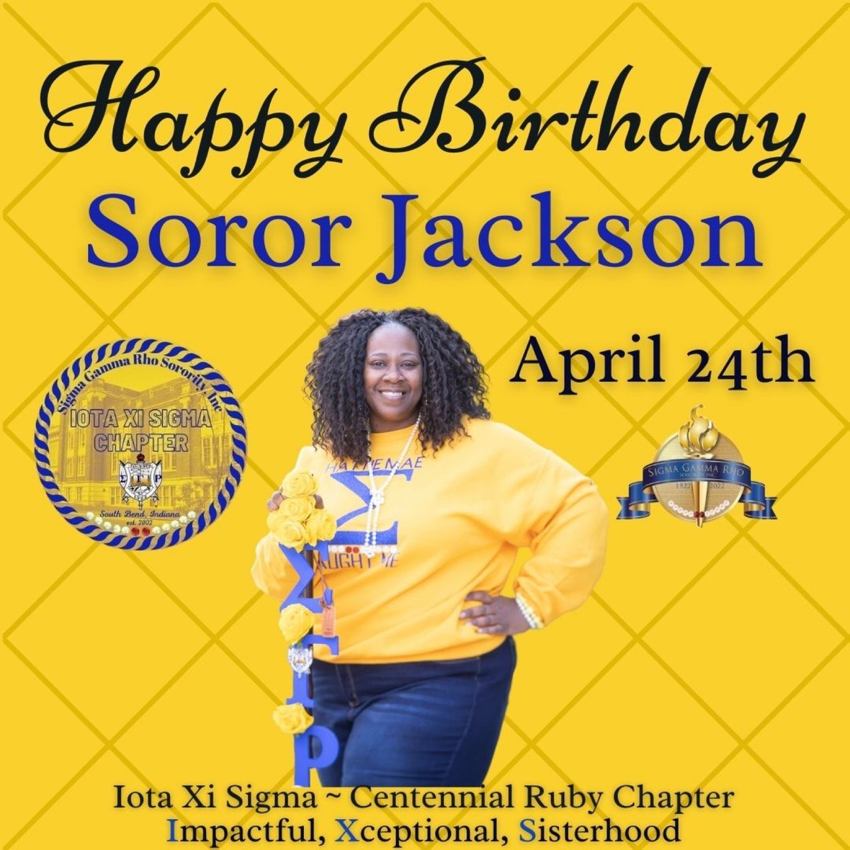 IxsRho's tweet photo. IXS Chapter wishes Soror Jackson a very RHOyal Birthday! 💙💛🐩 #IXSSigmaGammaRho #IXSSGRho #PrettyPoodles https://t.co/fUbuya4kSG