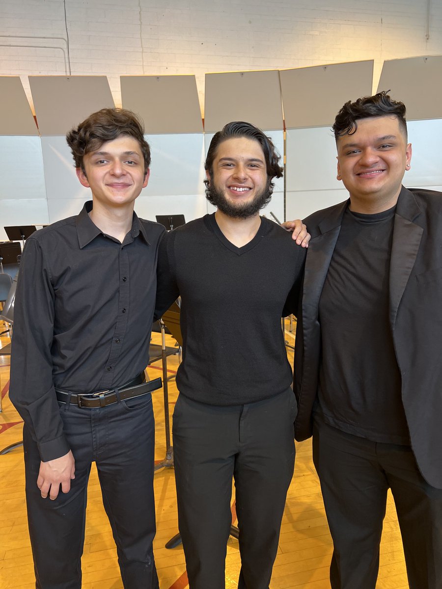 SXU_Bands's tweet photo. Meet the Martinez brothers: Maglio (Eisenhower ‘22), Marco (SXU ‘24), and Mateo (SXU ‘23). Three talented brothers who grew up playing instruments but were never able to play in the same band altogether because of their age; that is, until they joined the SXU Community Band. https://t.co/Y2lkGbyWBt