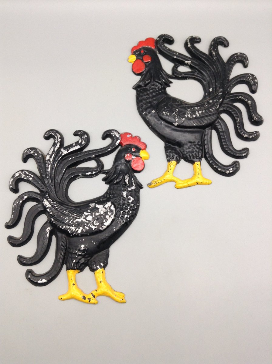 Excited to share the latest addition to my #etsy shop: Iron Kitchen Ware Rooster Plaques - Set of 2 etsy.me/3EMAreL #black #red #rooster #roosterplaques #iron #kitchenware #paintedrooster #blackrooster #kitchenplaque