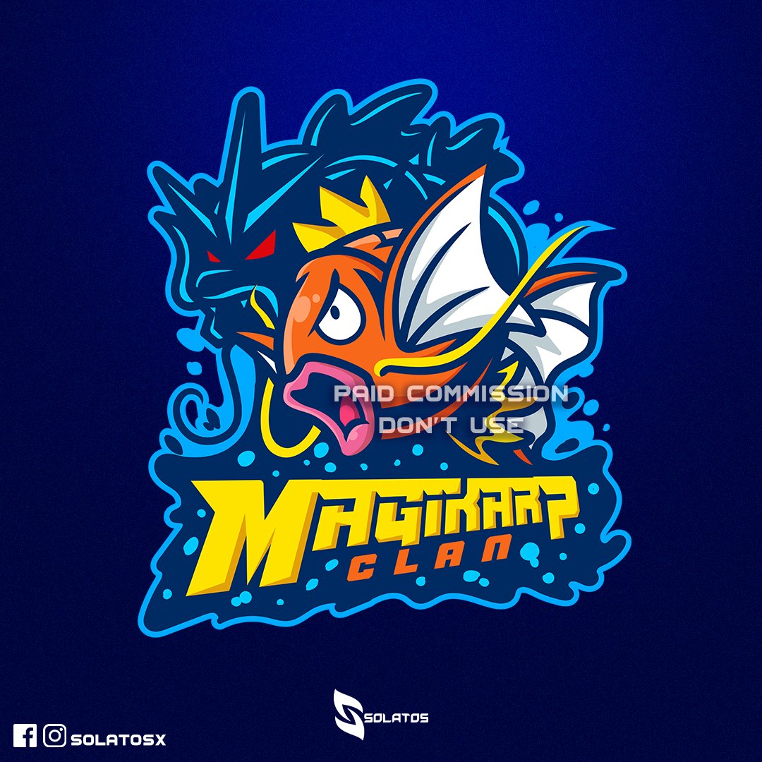 Magikarp Clan Logo 
#pokémon #magikarp #gyarados #pokemonchile #pokémongo #pokémonunite #pokémontcg #gaming #esports #videogames #logo #mascotlogo