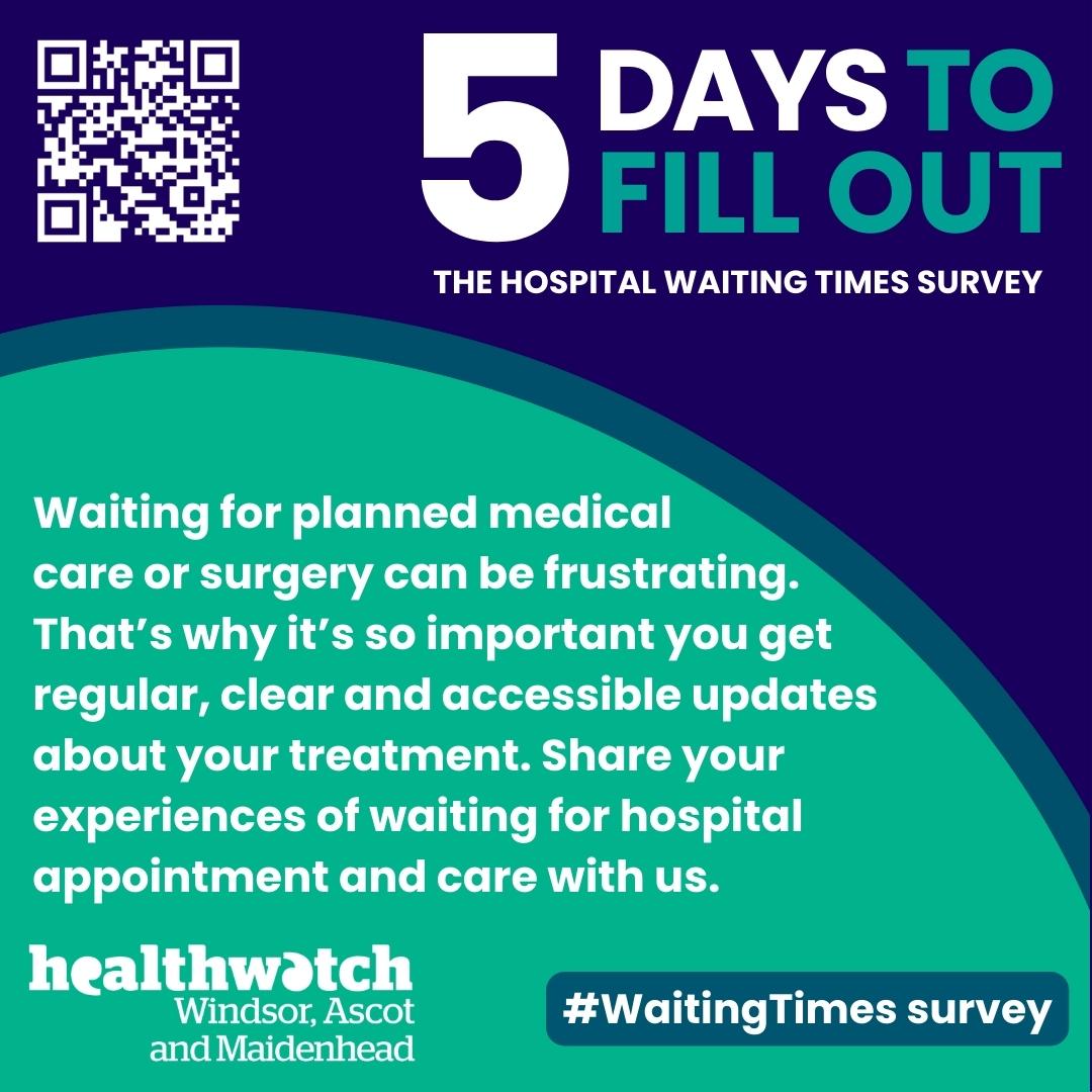 HealthwatchWAM's tweet photo. Are you or your loved one waiting for a #hospitalappointment or treatment? We want to know if you have been given advice, information or support to help you while you wait https://t.co/vkZDvNG34c
#NHS #Hospital #Surgery #Health #ChronicPain #hospitaltreatment https://t.co/I66qqzjWPm
