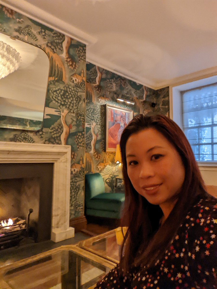Jetlagged, so enjoying a quiet morning by the fireplace while I wait for the rest of my team.