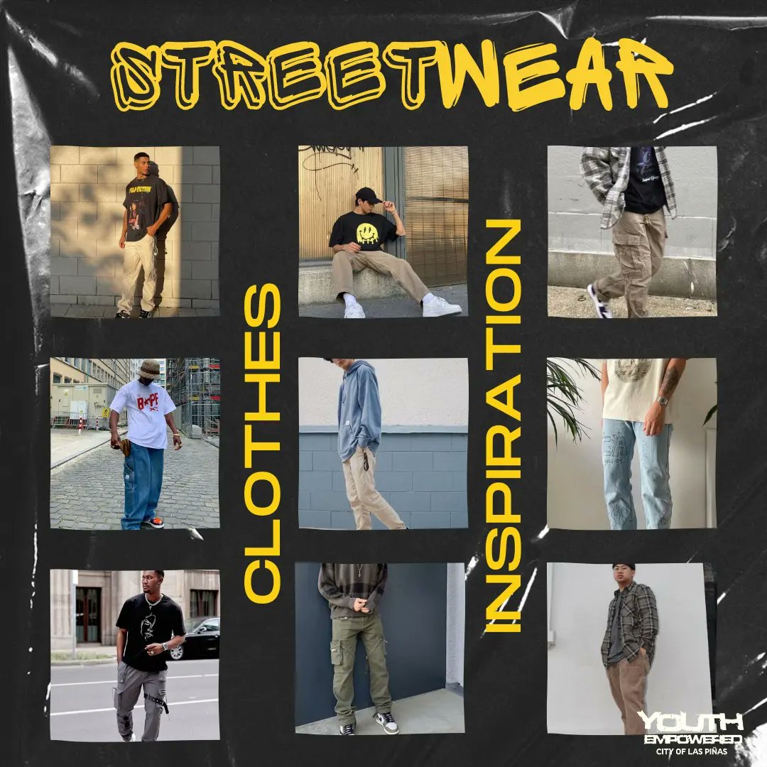 YELaspinas's tweet photo. 5 DAYS TO GO!🥳

Be ready for your best STREETWEAR outfit for our onsite event this coming APRIL 30 - 4 PM, @COG Las Piñas🔥♥️

Be reminded to wear comfortable clothes for our event. You can check below some outfit ideas that you might want to wear. 

SEE YOU!🥳♥️

#YELasPiñas https://t.co/rlWTQHfjll