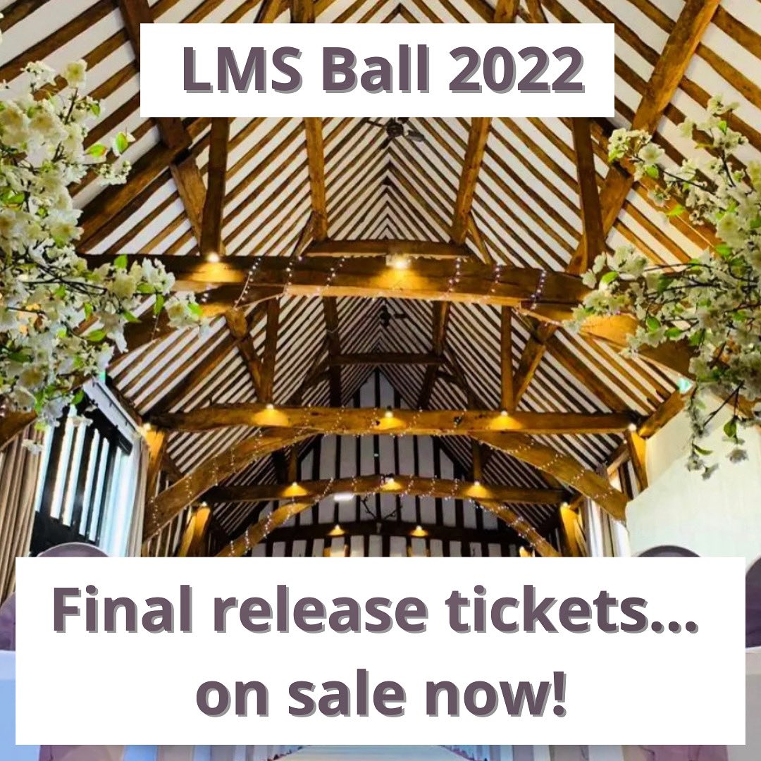✨ Announcement ✨

LMS End of Year Ball final release tickets are on sale NOW!!

Once they’re gone, they’re gone so get them ASAP before they sell out!!

Ticket link: hertfordshire.su/ents/event/546…

<a href="/UniofHerts/">University of Hertfordshire</a> <a href="/uniofhertslms/">uh</a> @hertssu <a href="/HertsGEP/">Geography, Environment & Planning at Herts</a>