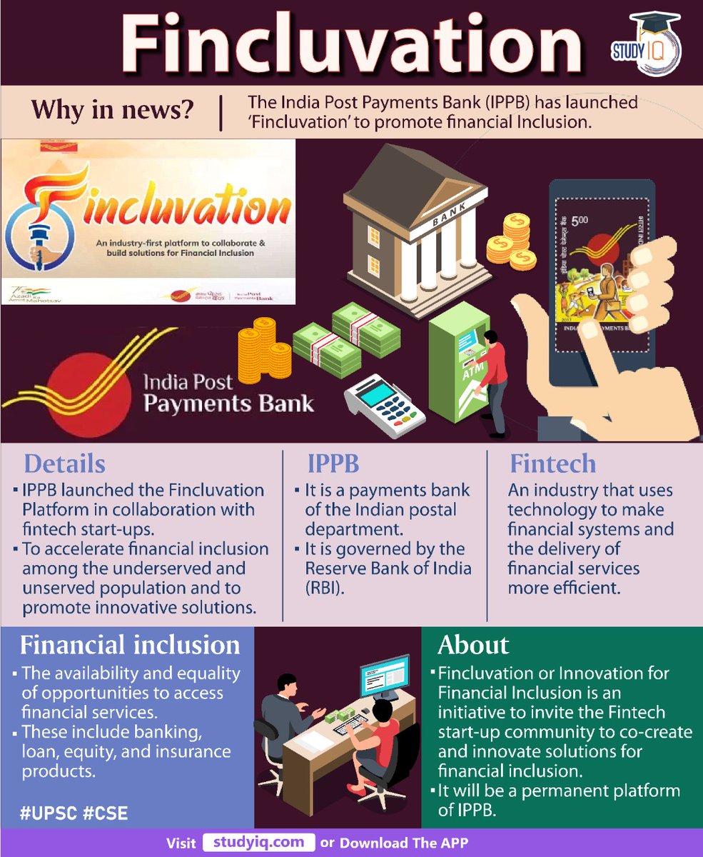 #Fincluvation 

#upsc #cse #whyinnews #IPPB #indiapostpaymentbank #postpaymentbank #bank #paymentbank #financialsystems #RBI
