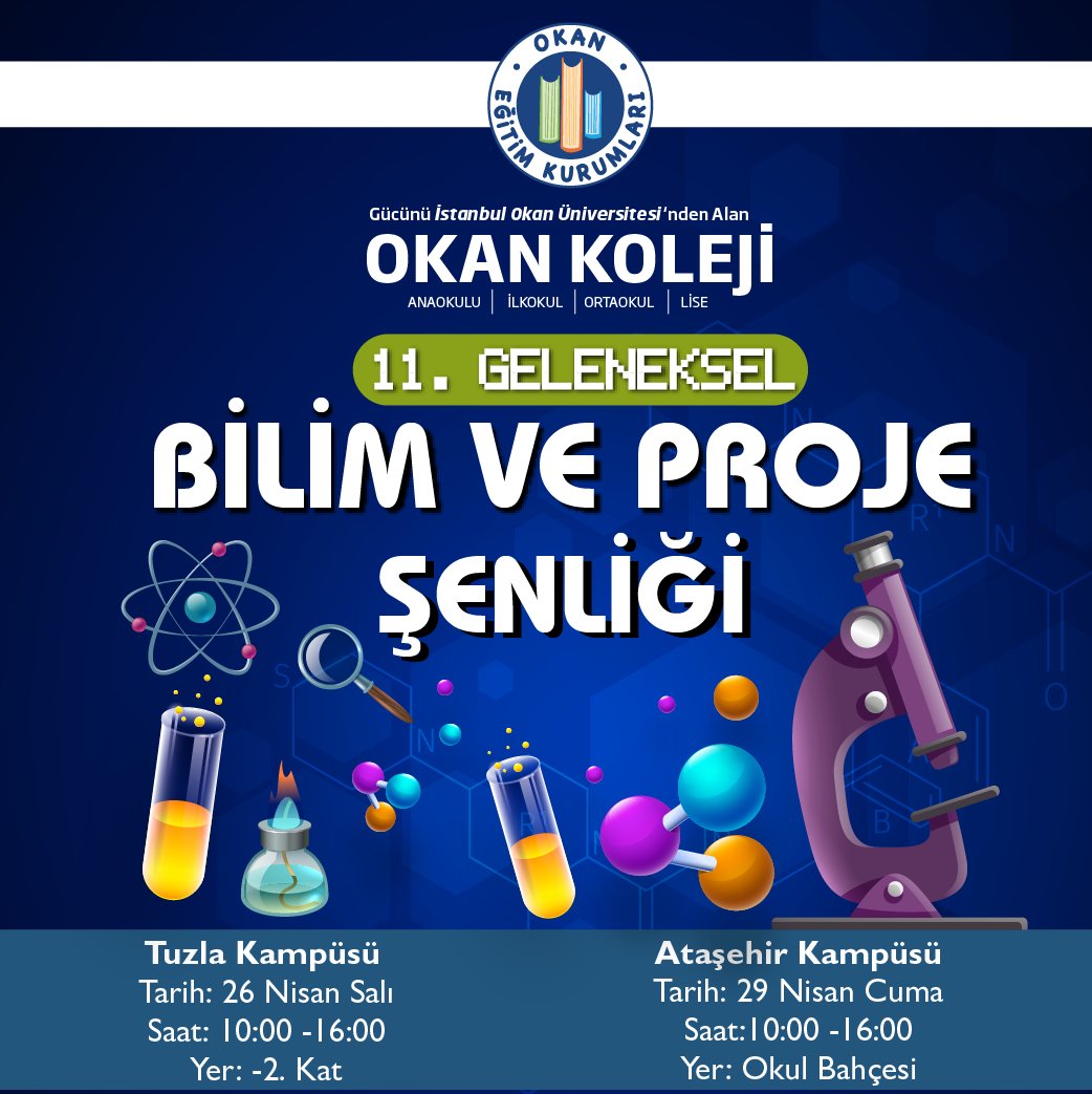 11. Geleneksel Bilim ve Proje Şenliğinde tekrar buluşuyoruz. 🔍🔭🔬 #bilimveprojeşenliği