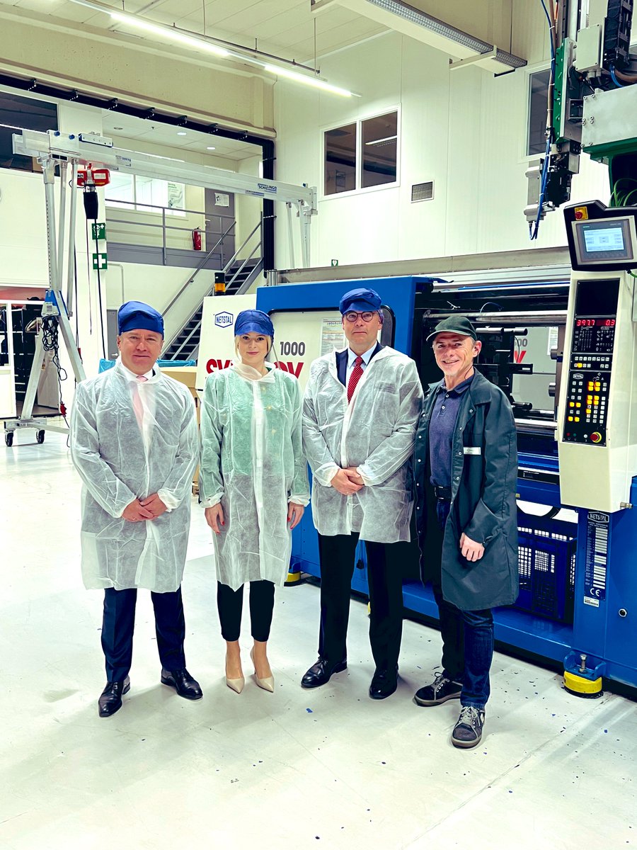 tamasivankovacs's tweet photo. Excellent visit in the #Resilux factory in #Wetteren meeting Peter De Cuyper, #Belgian co-CEO & Árpád Somlai, MD Central Europe. #PET & preforms manufacturer Resilux, one of our most prominent Belgian 🇧🇪 investors, has been operating production capacity in #Hungary 🇭🇺 since 2002. https://t.co/n7sauPJdAT