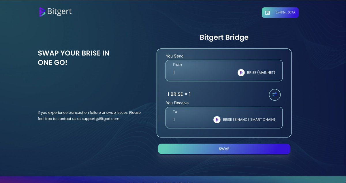 📢 Yeni köprü DApp'imiz hazır!

Şu anda güvenlik denetimi ve alfa testi aşamasında, önümüzdeki 3 gün içinde başlatılacak.
#BRISE #BITGERT