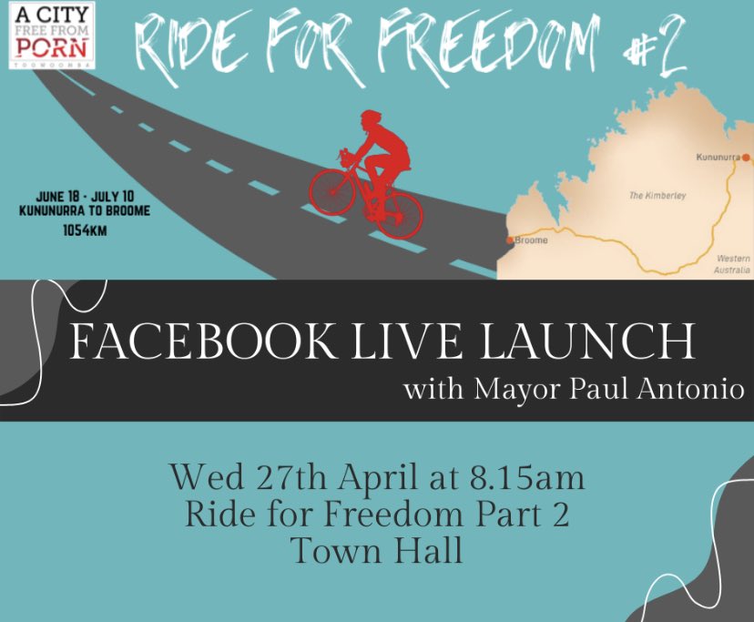 Launching live on Facebook this Wednesday with @MayorPaulAntonio
Riding for ACiry Free From Porn