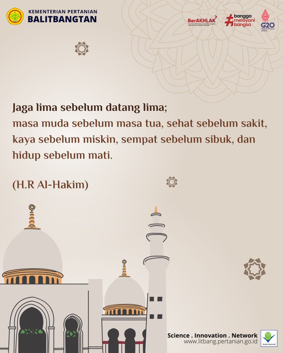 brmpkementan's tweet photo. Selamat pagi, SobatIno!

Semoga di akhir pekan Ramadan ini ikhtiar kita dalam beribadah semakin dikuatkan dan selalu dituntun dalam kebaikan.

Tetap semangat dan selamat beraktivitas!

#InovasiTiadaHenti https://t.co/ARcvlFjEXy